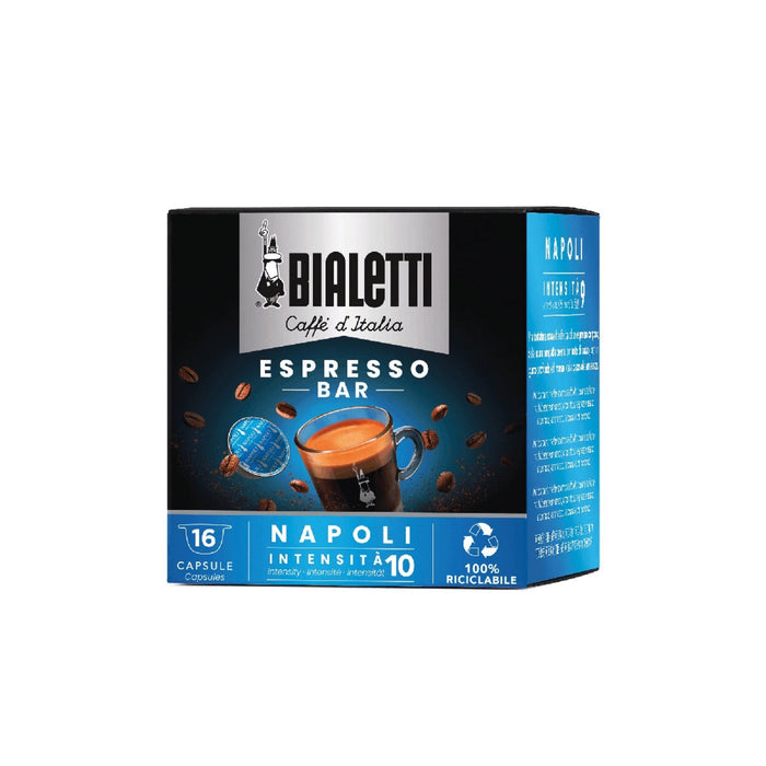 CARTON of Bialetti NAPOLI Coffee System Capsule (8 boxes of 16 pods) 5% discount