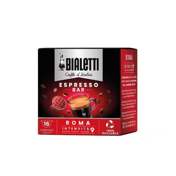 CARTON of Bialetti ROMA Coffee System Capsule (8 boxes of 16 pods) 5% discount